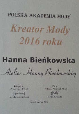 Dyplom Kreator Mody 2016